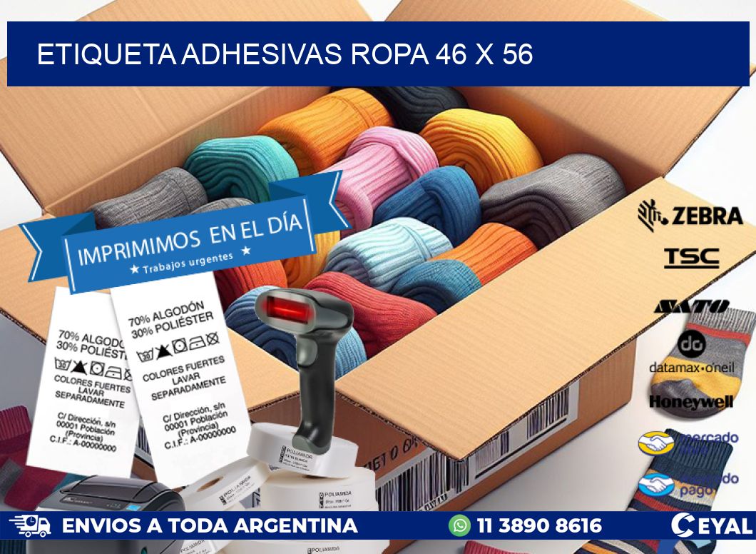 ETIQUETA ADHESIVAS ROPA 46 x 56