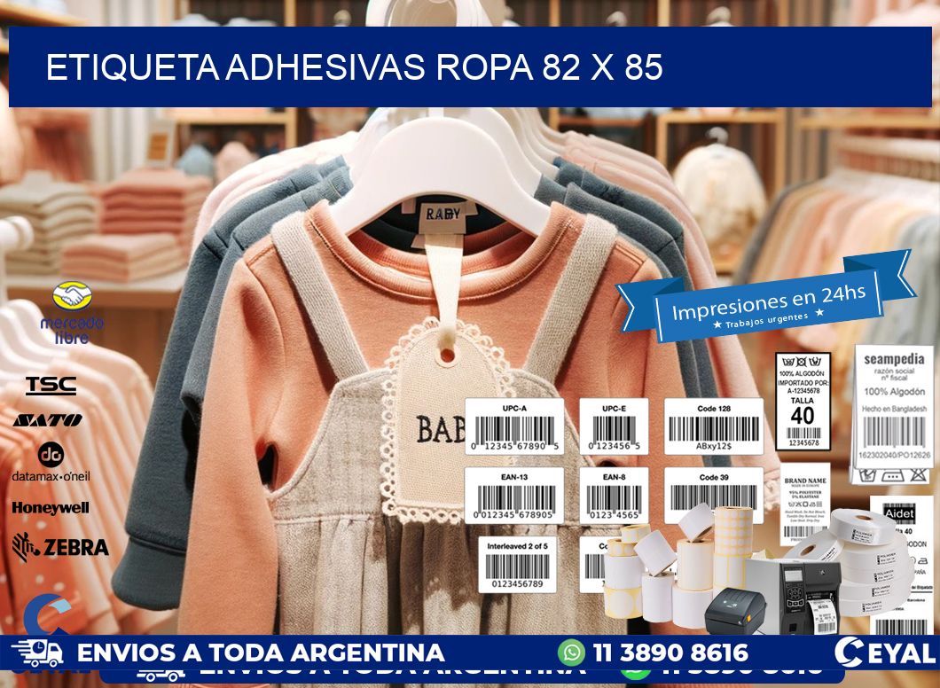 ETIQUETA ADHESIVAS ROPA 82 x 85