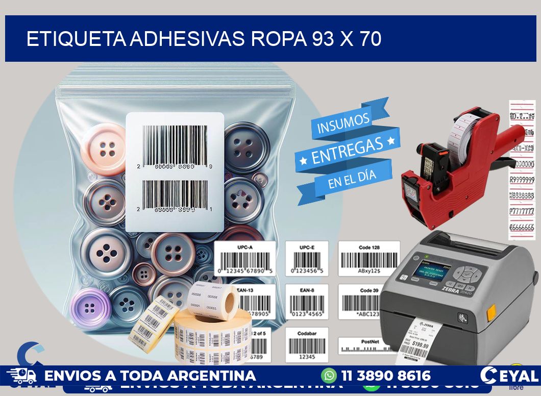 ETIQUETA ADHESIVAS ROPA 93 x 70