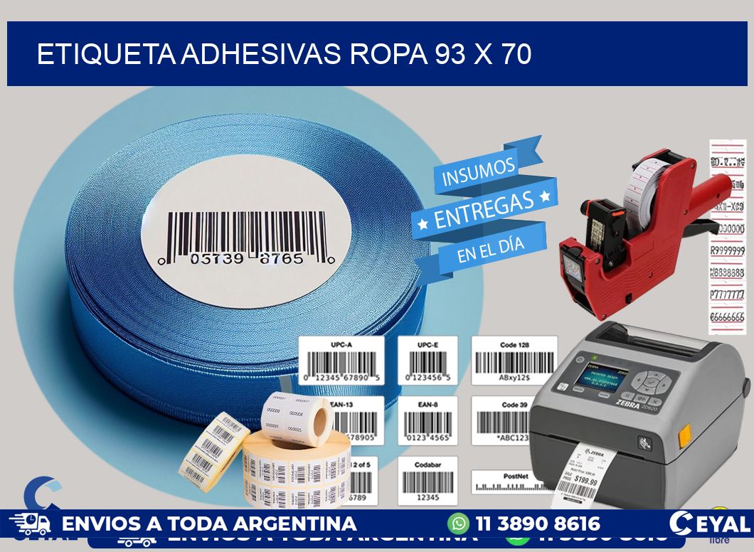 ETIQUETA ADHESIVAS ROPA 93 x 70