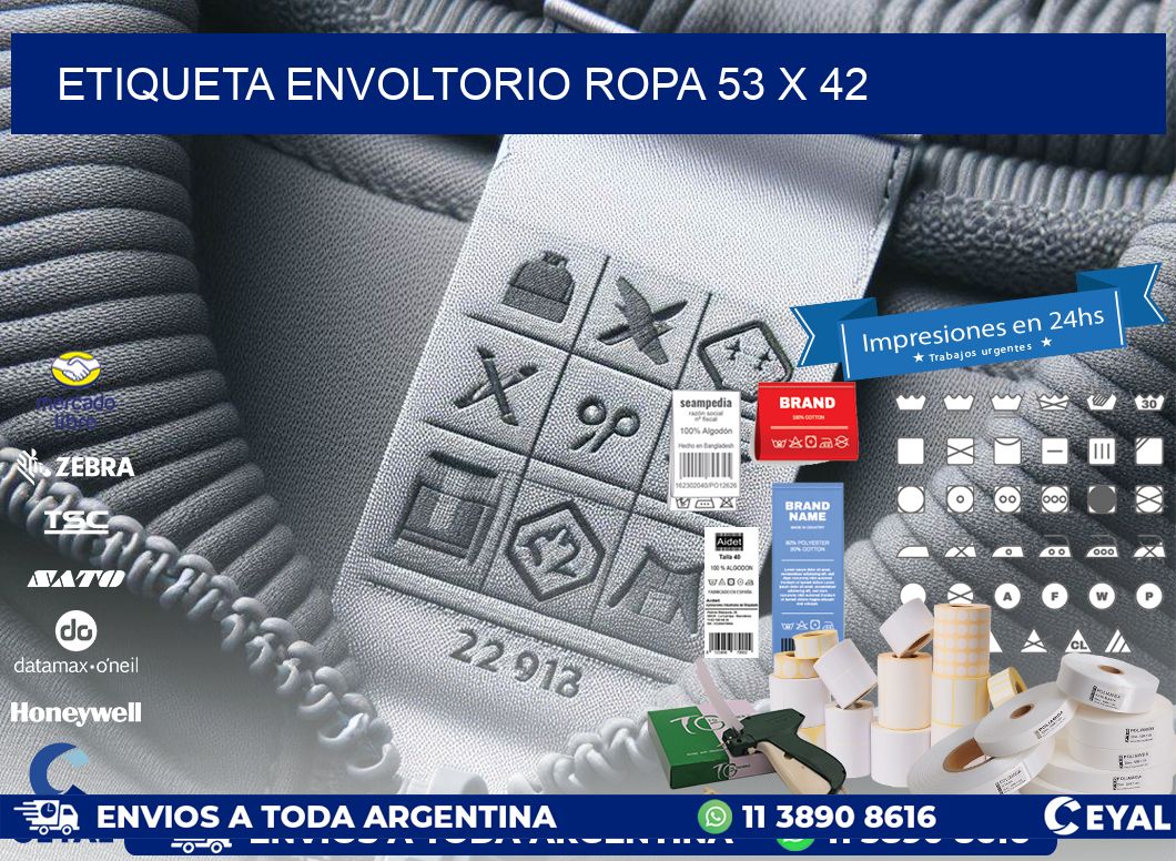 ETIQUETA ENVOLTORIO ROPA 53 x 42