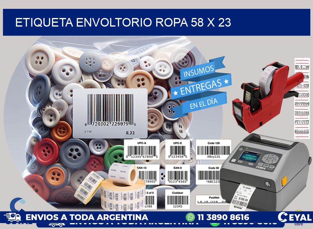 ETIQUETA ENVOLTORIO ROPA 58 x 23