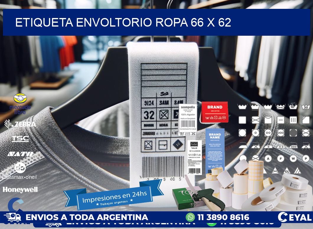 ETIQUETA ENVOLTORIO ROPA 66 x 62