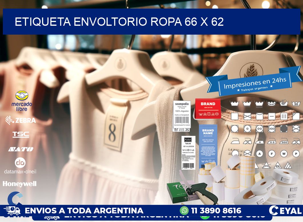 ETIQUETA ENVOLTORIO ROPA 66 x 62