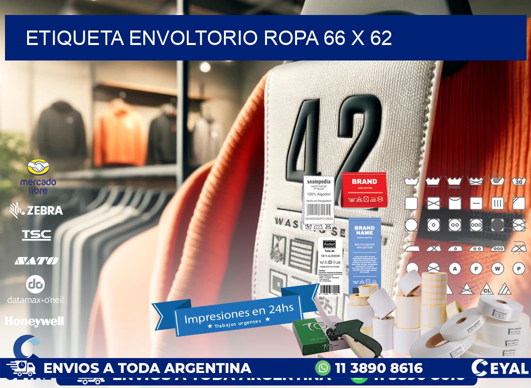 ETIQUETA ENVOLTORIO ROPA 66 x 62