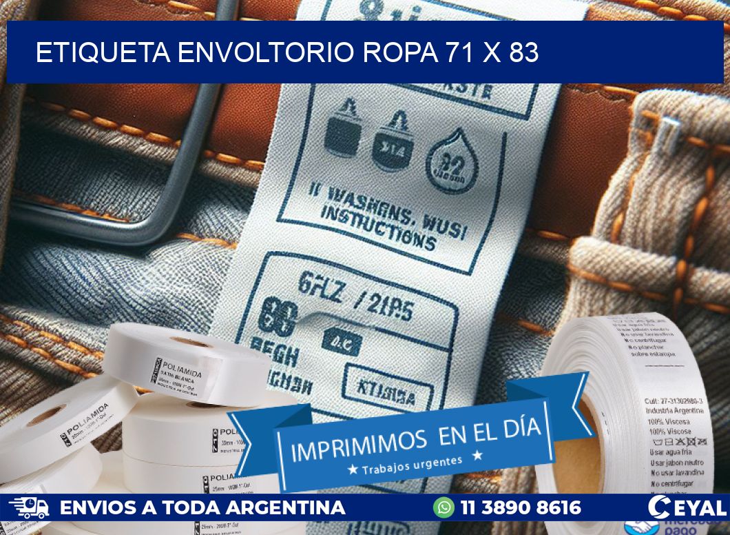 ETIQUETA ENVOLTORIO ROPA 71 x 83
