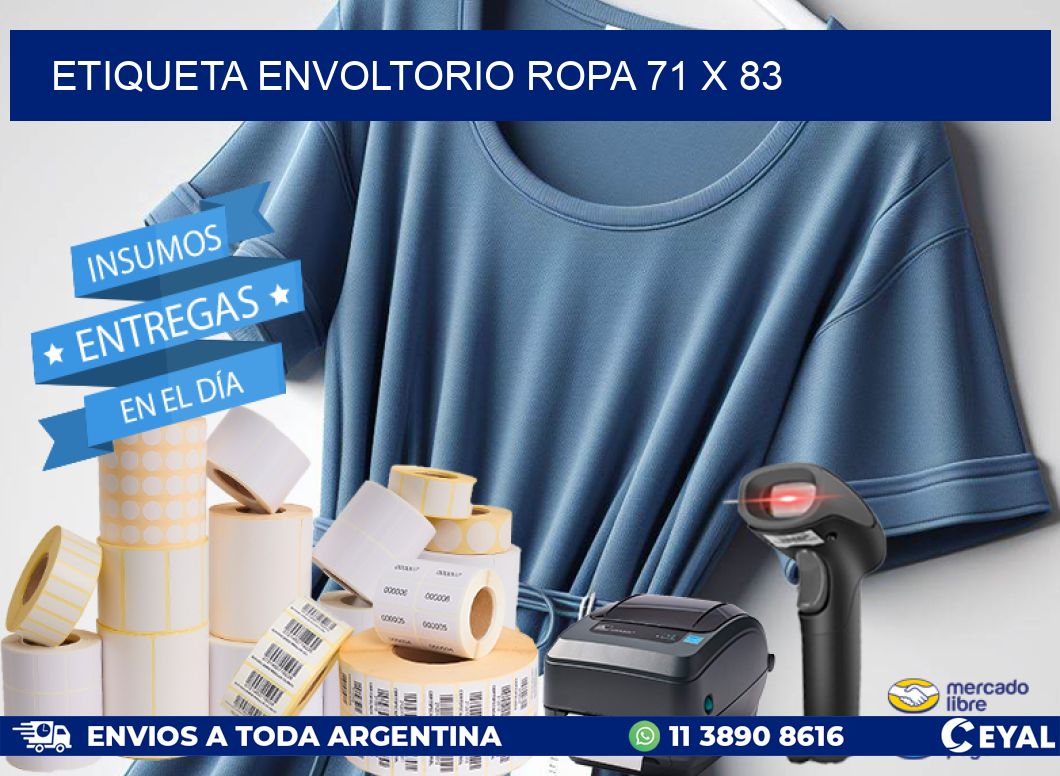 ETIQUETA ENVOLTORIO ROPA 71 x 83