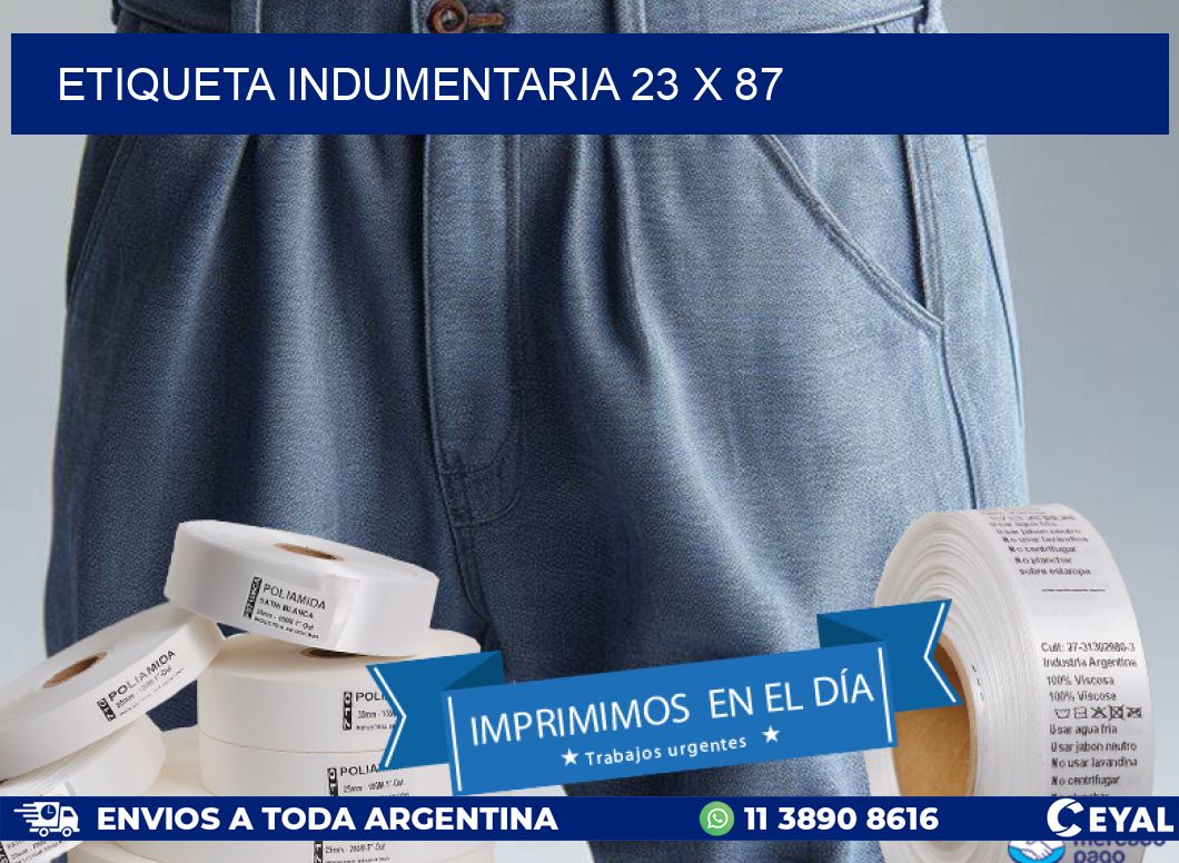 ETIQUETA INDUMENTARIA 23 x 87