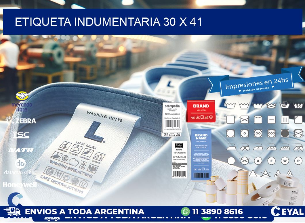 ETIQUETA INDUMENTARIA 30 x 41