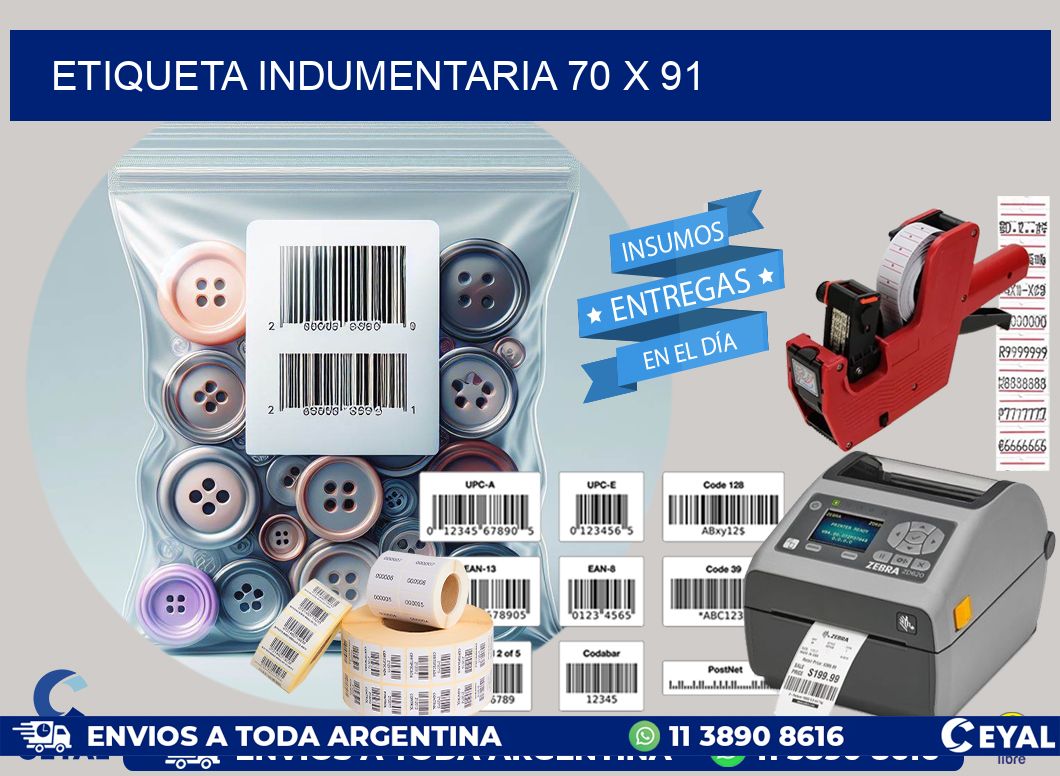 ETIQUETA INDUMENTARIA 70 x 91