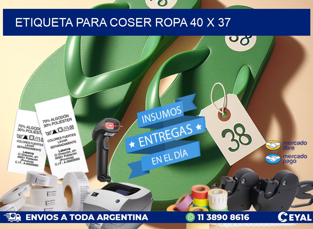 ETIQUETA PARA COSER ROPA 40 x 37