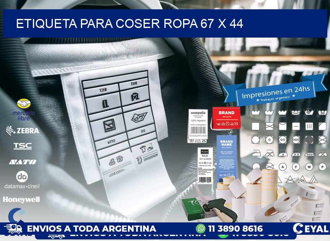 ETIQUETA PARA COSER ROPA 67 x 44