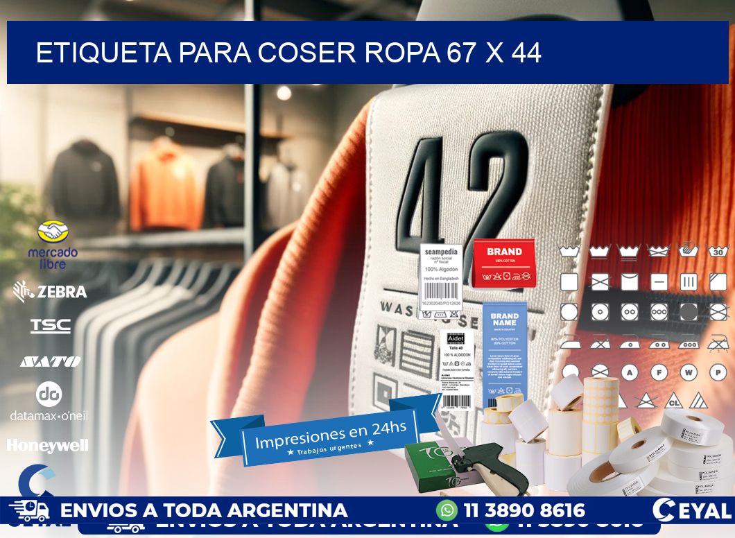 ETIQUETA PARA COSER ROPA 67 x 44