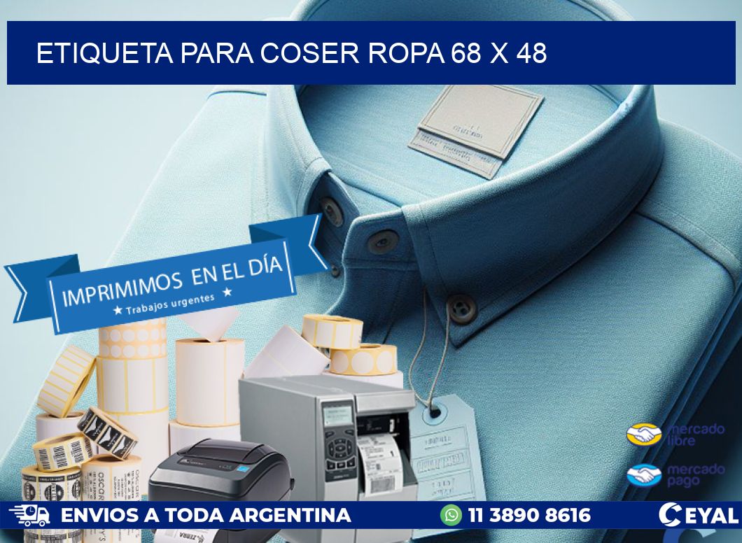 ETIQUETA PARA COSER ROPA 68 x 48