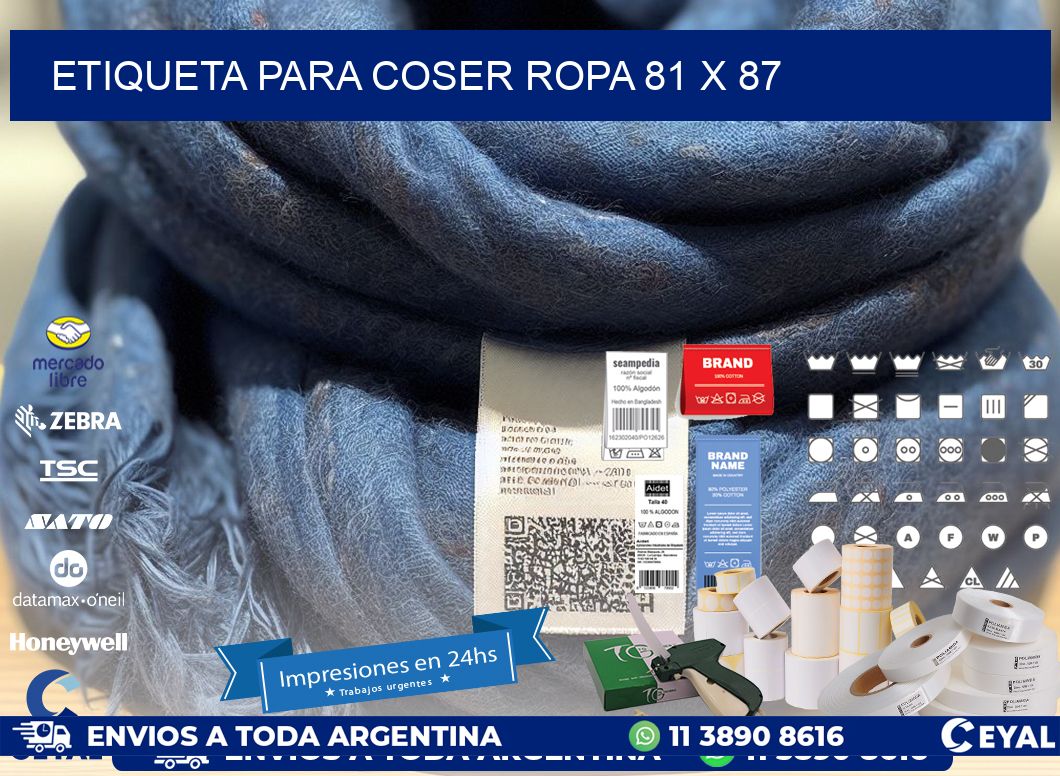 ETIQUETA PARA COSER ROPA 81 x 87