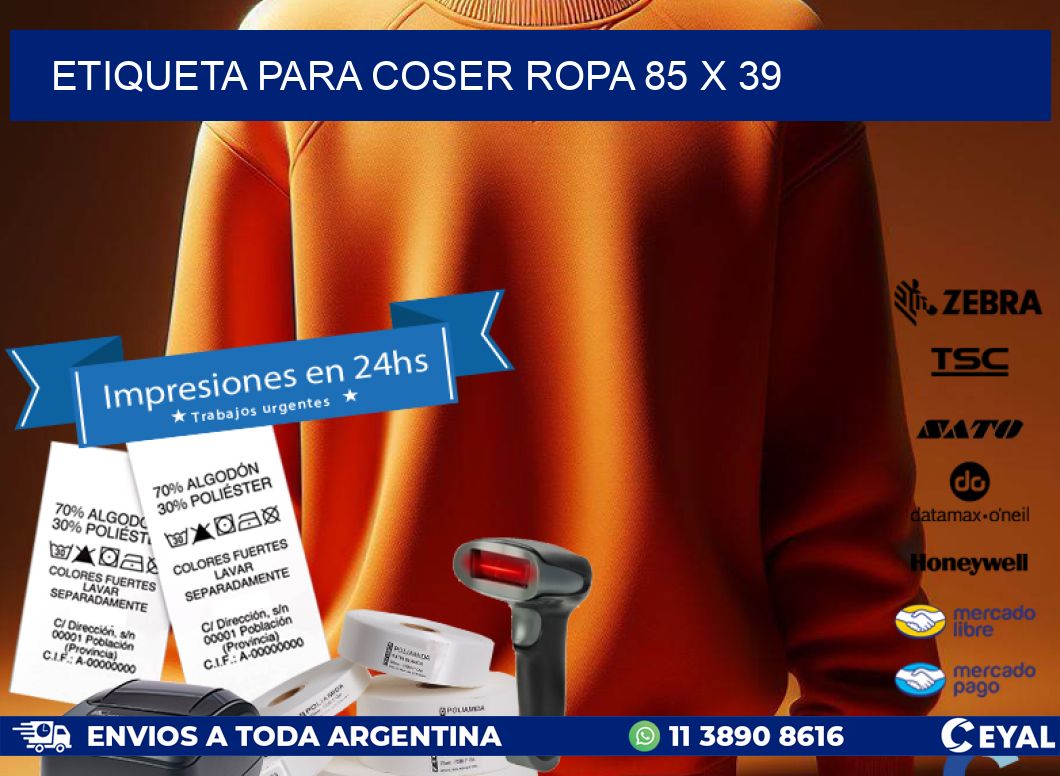 ETIQUETA PARA COSER ROPA 85 x 39