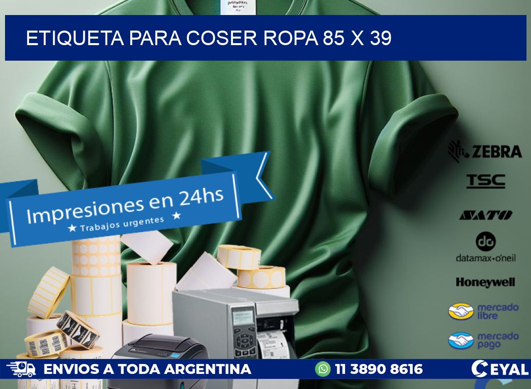 ETIQUETA PARA COSER ROPA 85 x 39