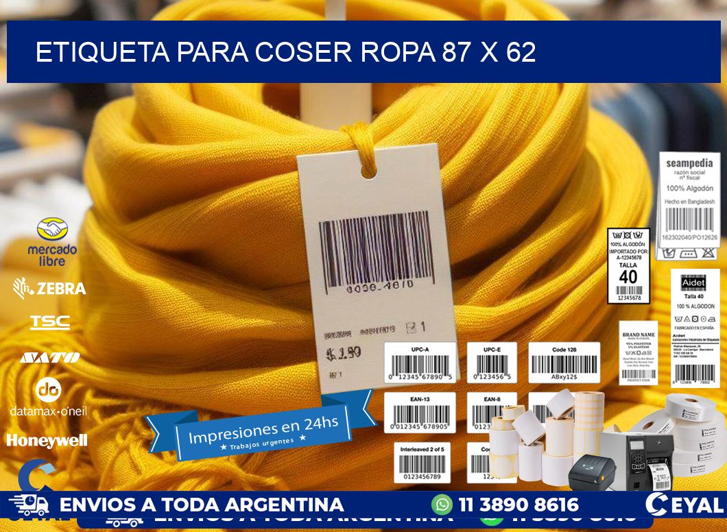 ETIQUETA PARA COSER ROPA 87 x 62
