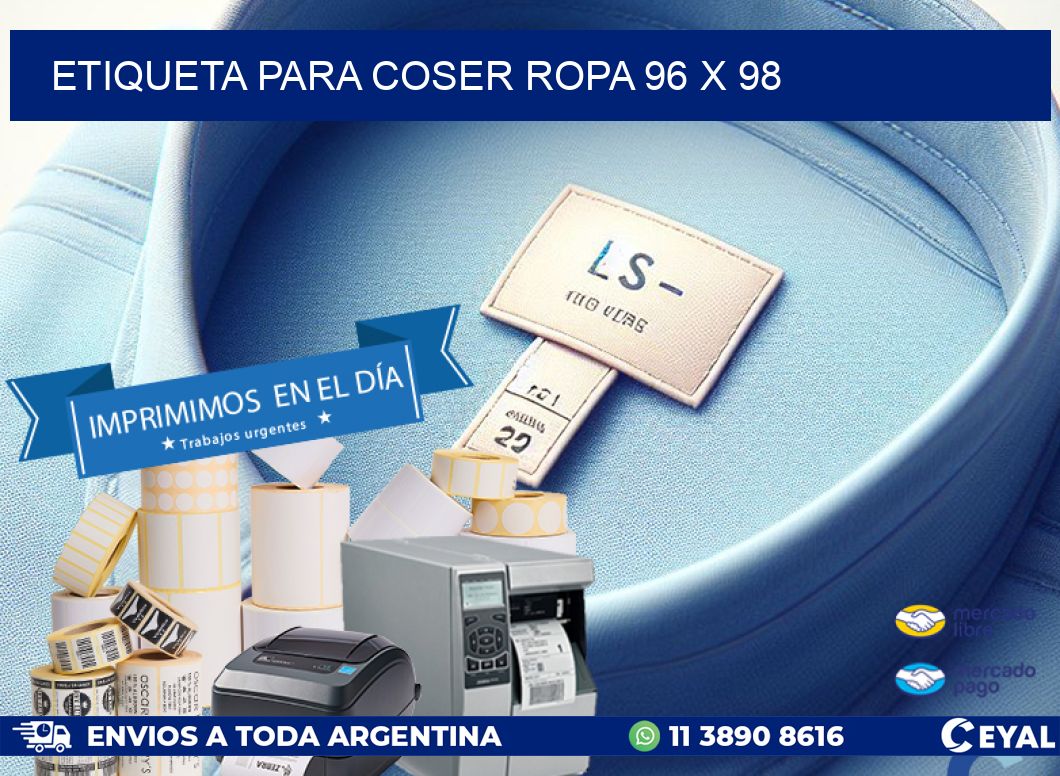 ETIQUETA PARA COSER ROPA 96 x 98