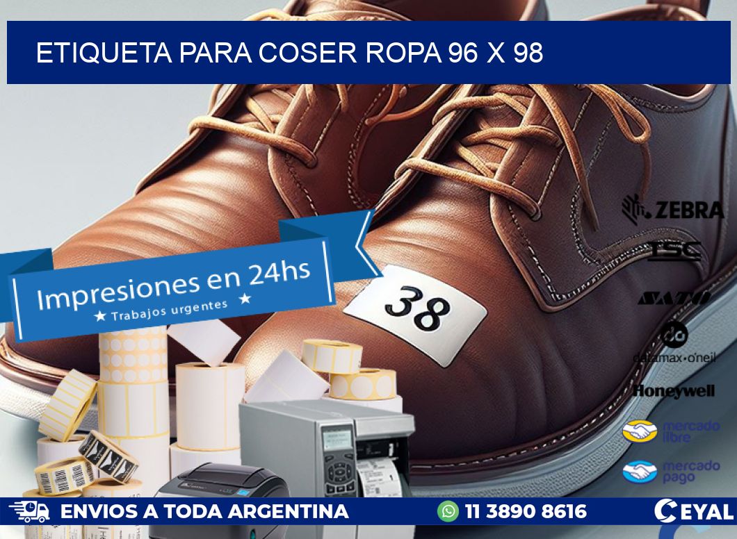 ETIQUETA PARA COSER ROPA 96 x 98