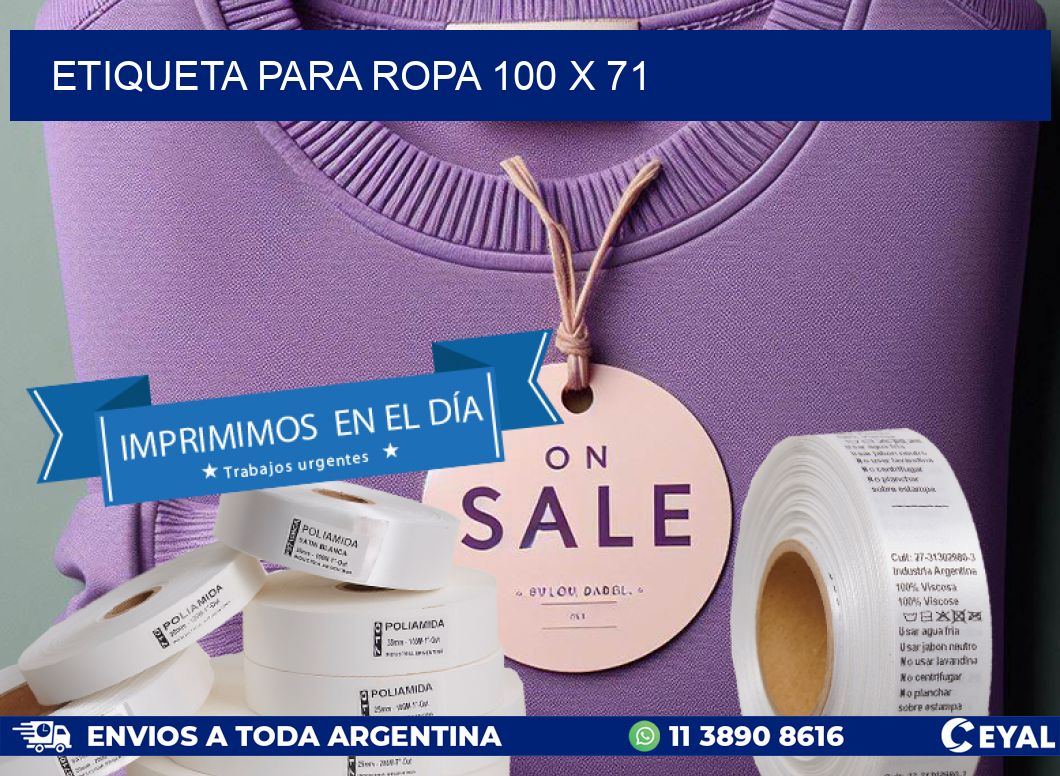 ETIQUETA PARA ROPA 100 x 71