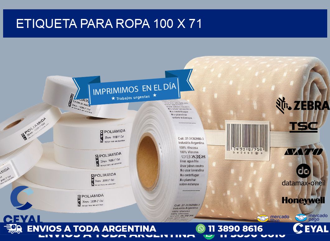 ETIQUETA PARA ROPA 100 x 71