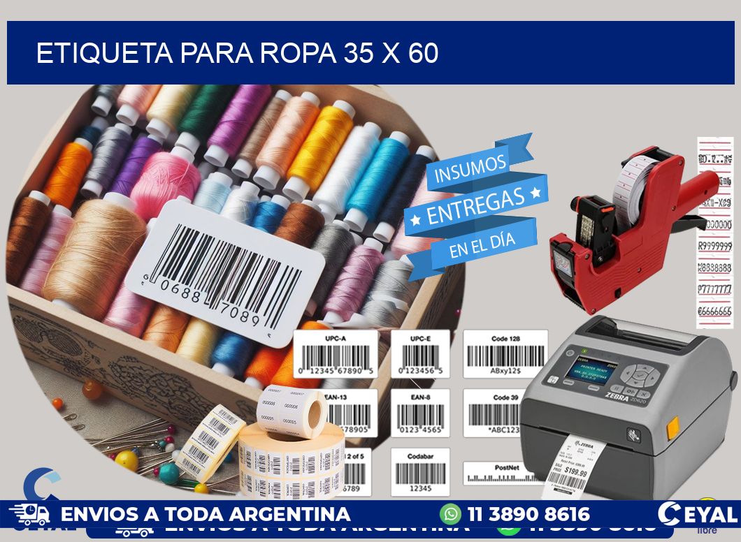 ETIQUETA PARA ROPA 35 x 60