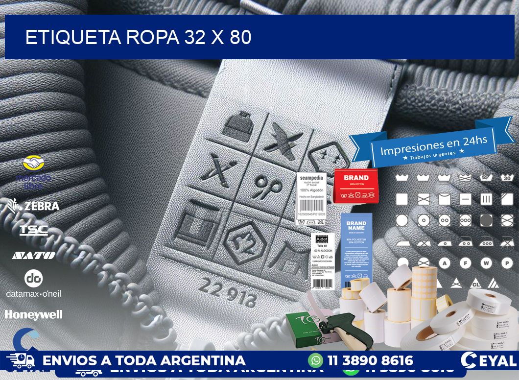 ETIQUETA ROPA 32 x 80