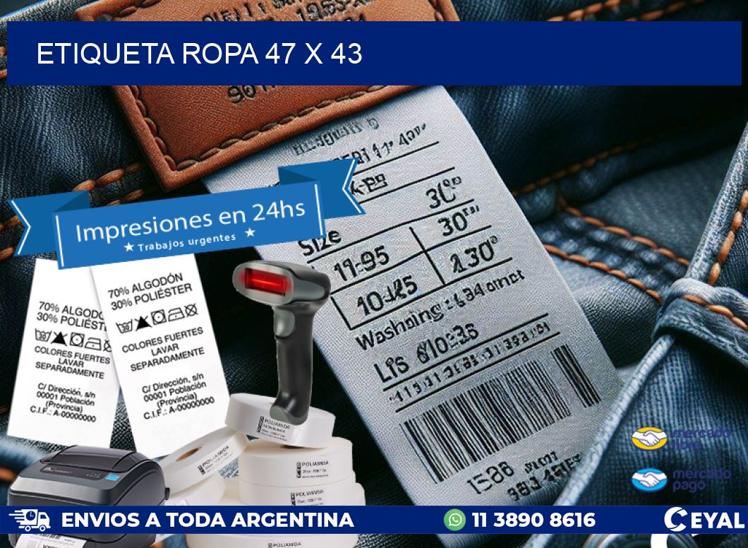 ETIQUETA ROPA 47 x 43