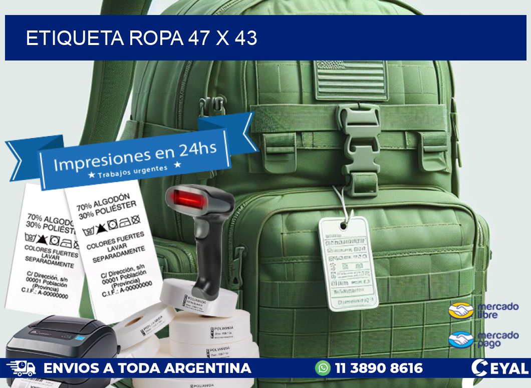 ETIQUETA ROPA 47 x 43