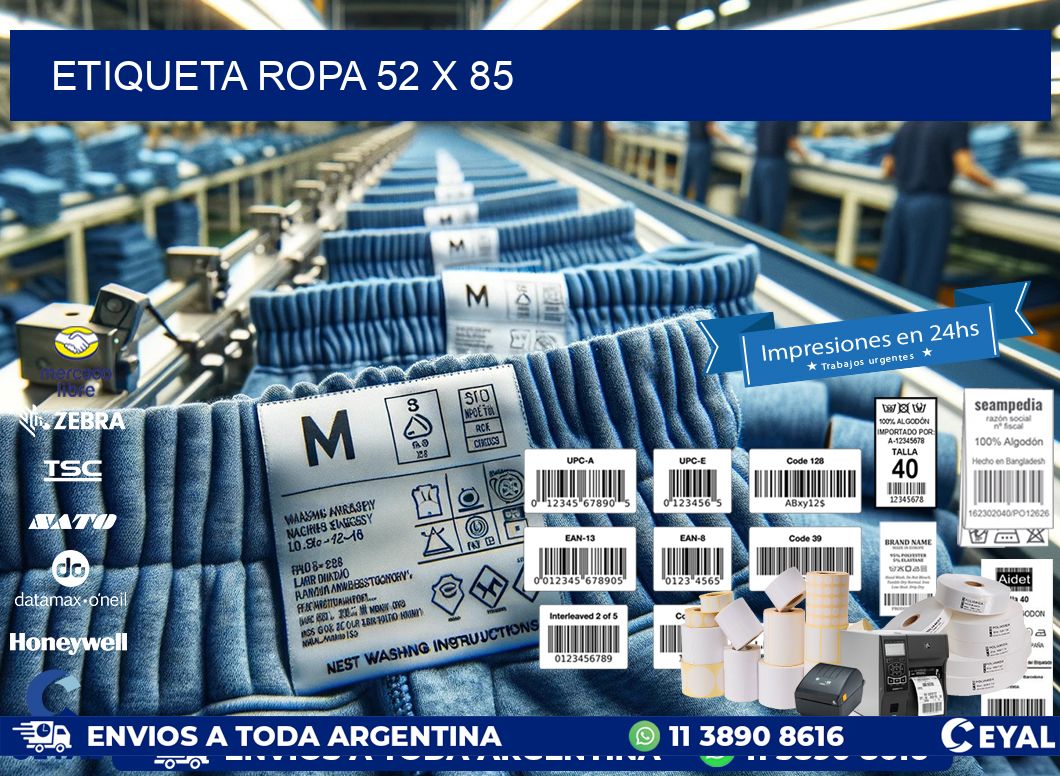 ETIQUETA ROPA 52 x 85
