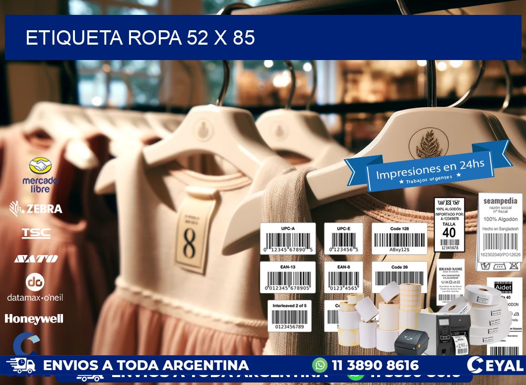 ETIQUETA ROPA 52 x 85