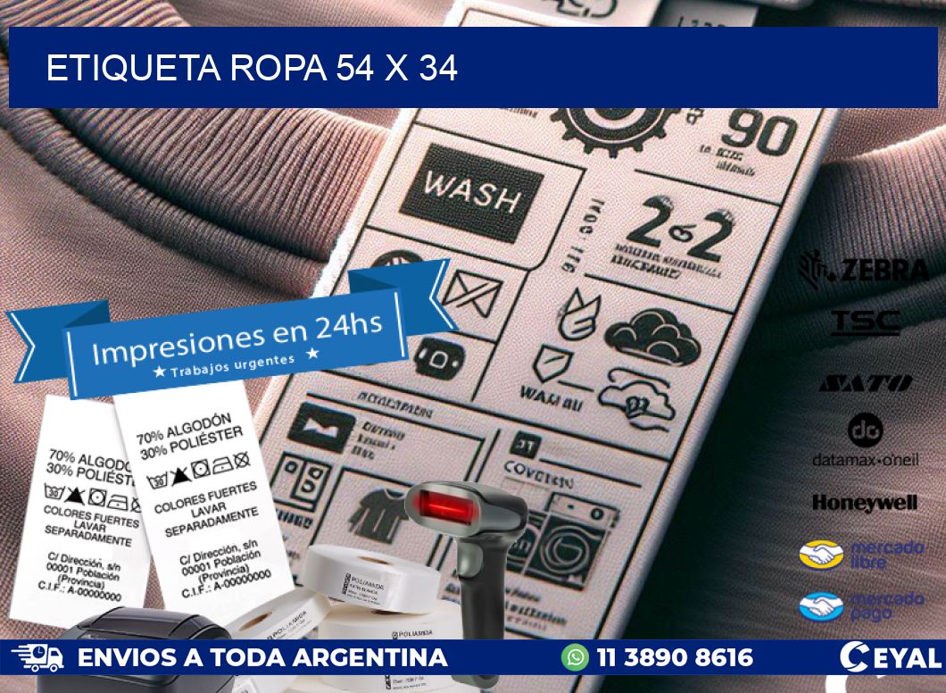 ETIQUETA ROPA 54 x 34
