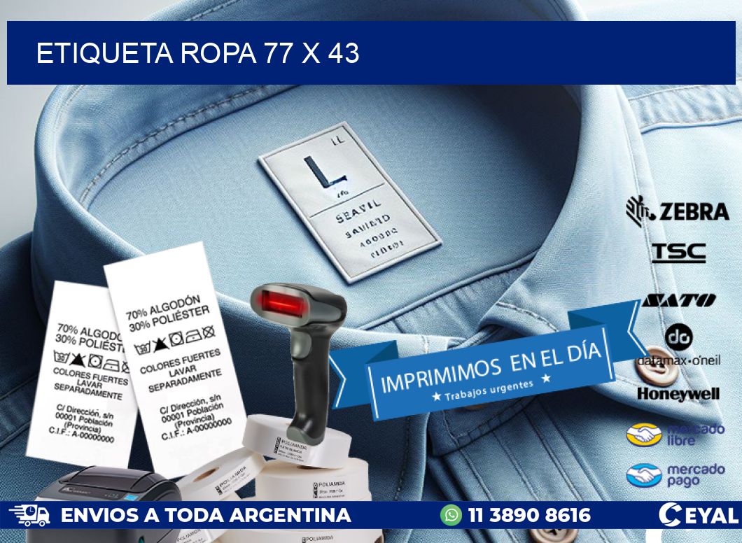 ETIQUETA ROPA 77 x 43
