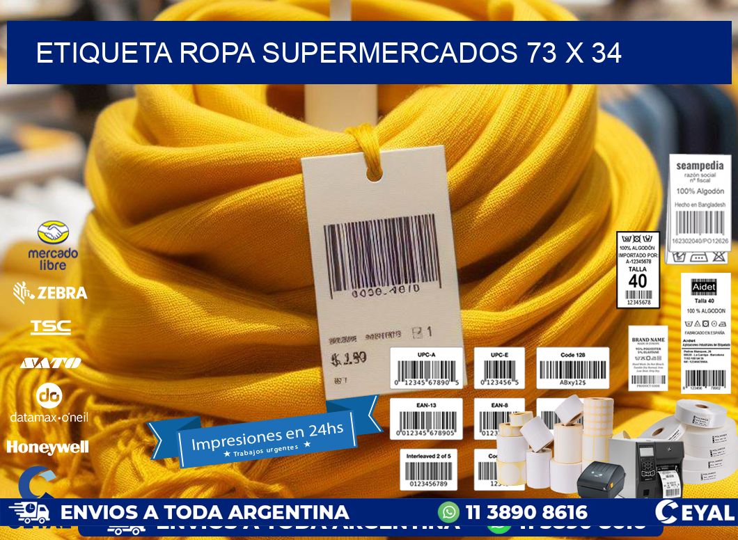 ETIQUETA ROPA SUPERMERCADOS 73 x 34
