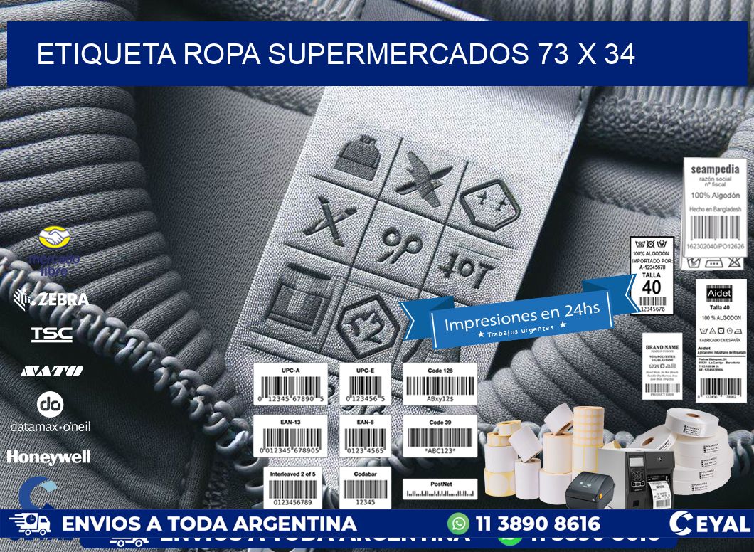 ETIQUETA ROPA SUPERMERCADOS 73 x 34
