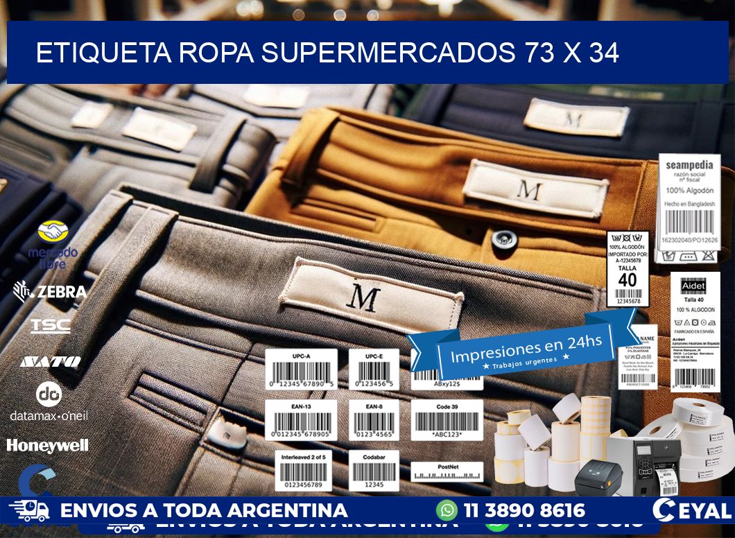 ETIQUETA ROPA SUPERMERCADOS 73 x 34