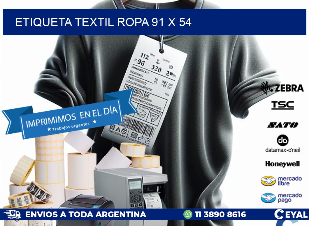 ETIQUETA TEXTIL ROPA 91 x 54