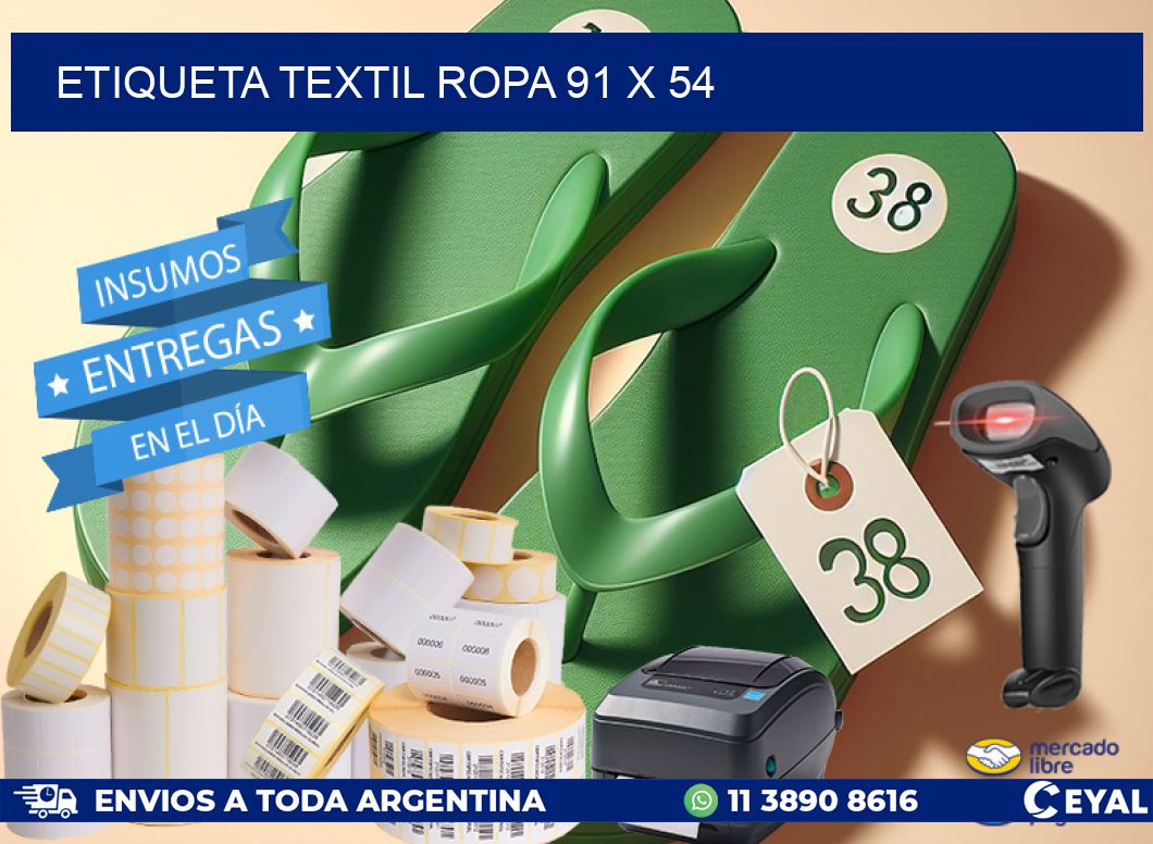 ETIQUETA TEXTIL ROPA 91 x 54