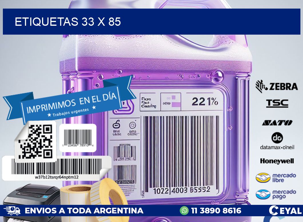 ETIQUETAS 33 x 85