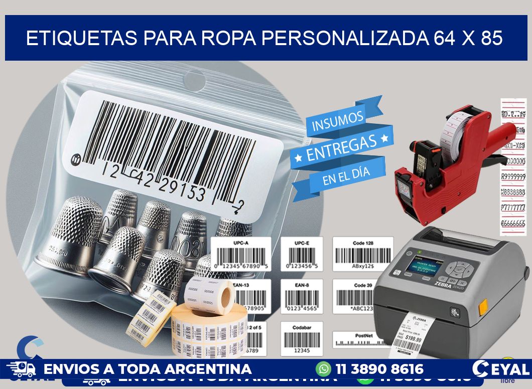ETIQUETAS PARA ROPA PERSONALIZADA 64 x 85