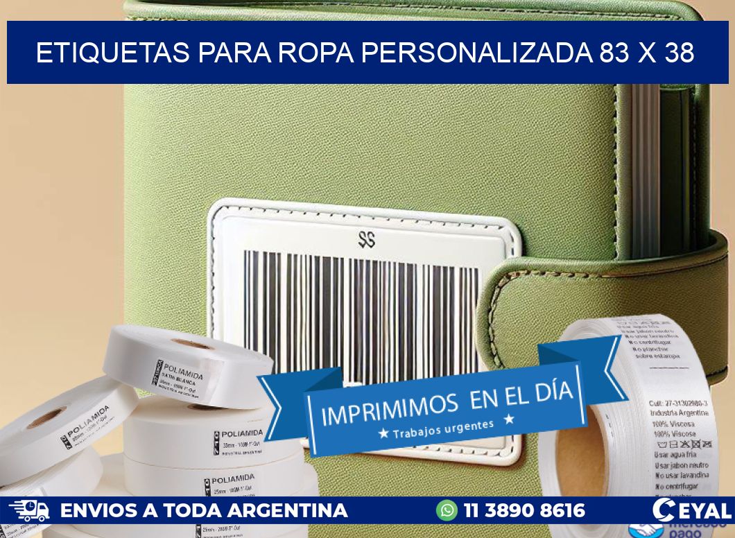 ETIQUETAS PARA ROPA PERSONALIZADA 83 x 38