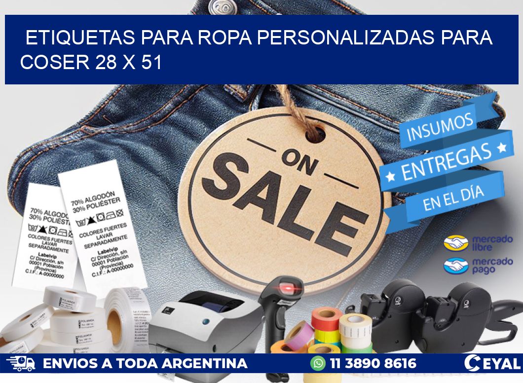 ETIQUETAS PARA ROPA PERSONALIZADAS PARA COSER 28 x 51
