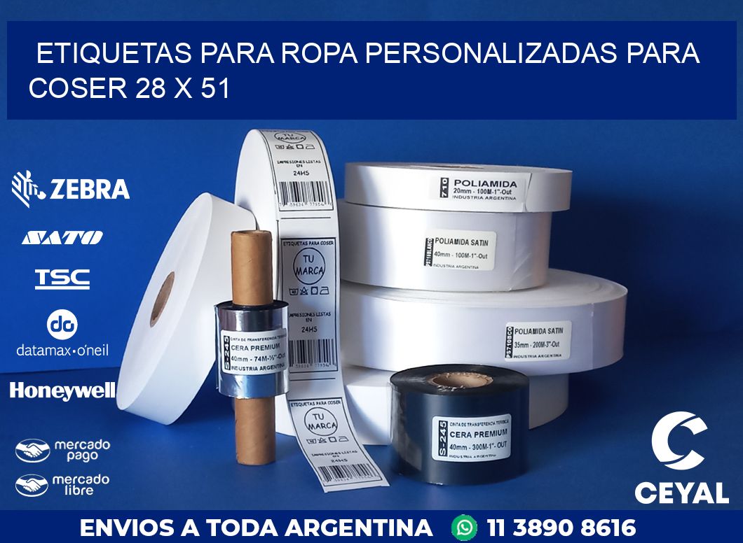 ETIQUETAS PARA ROPA PERSONALIZADAS PARA COSER 28 x 51
