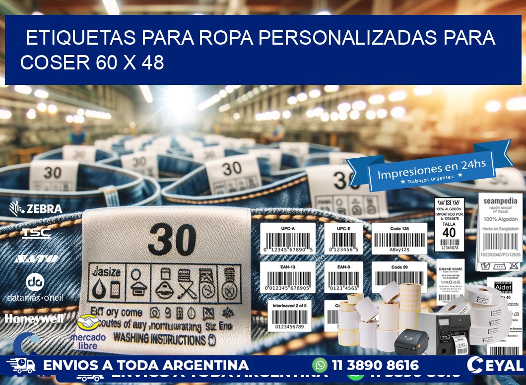 ETIQUETAS PARA ROPA PERSONALIZADAS PARA COSER 60 x 48