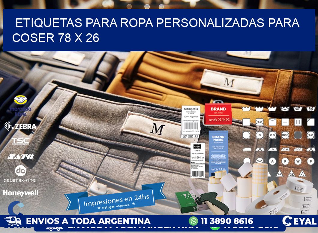 ETIQUETAS PARA ROPA PERSONALIZADAS PARA COSER 78 x 26
