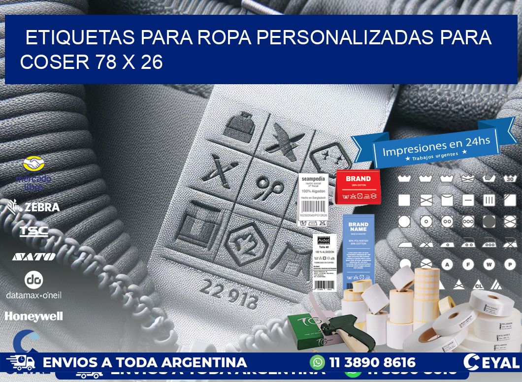 ETIQUETAS PARA ROPA PERSONALIZADAS PARA COSER 78 x 26