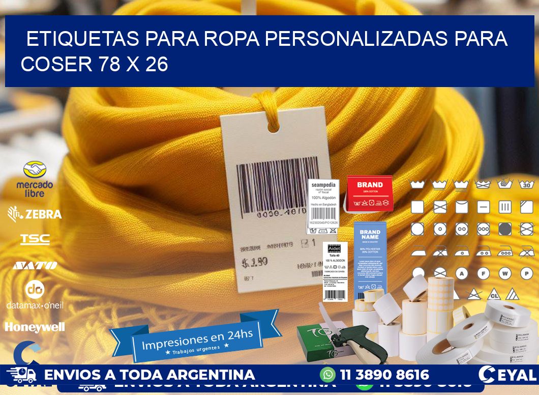 ETIQUETAS PARA ROPA PERSONALIZADAS PARA COSER 78 x 26