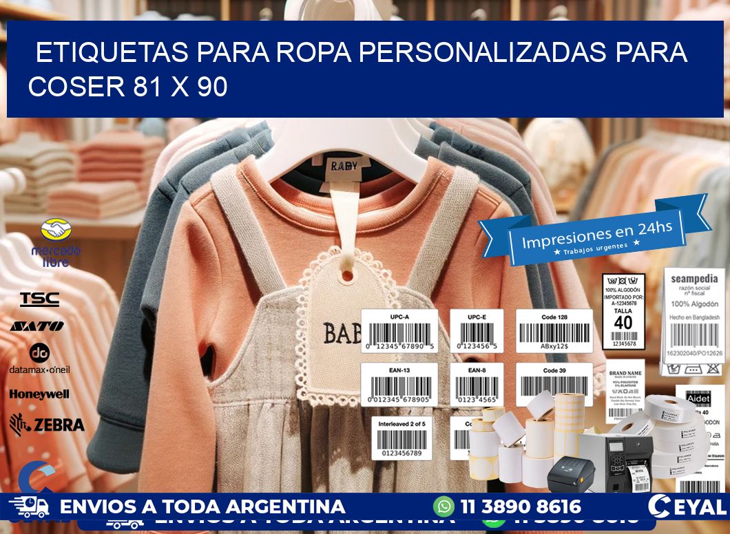 ETIQUETAS PARA ROPA PERSONALIZADAS PARA COSER 81 x 90