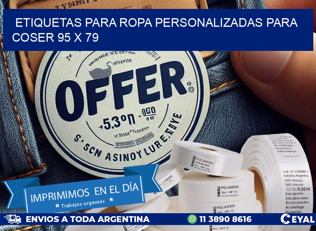 ETIQUETAS PARA ROPA PERSONALIZADAS PARA COSER 95 x 79